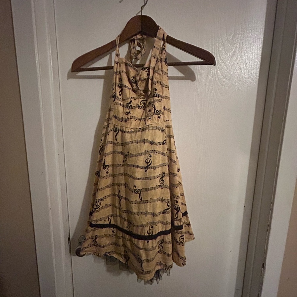 Hot Top Musical Note Halter Dress -size small /medium